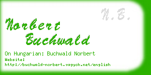norbert buchwald business card